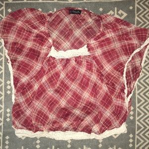 Red and white crop top